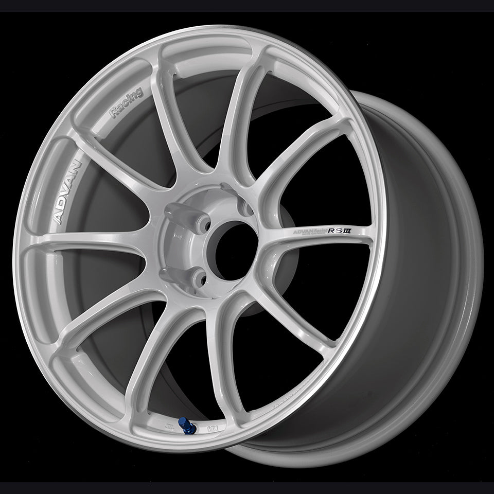 Advan Racing RSIII Wheel - 18x8.0 / 5x110 / +33mm Offset - Racing White  Metallic & Ring