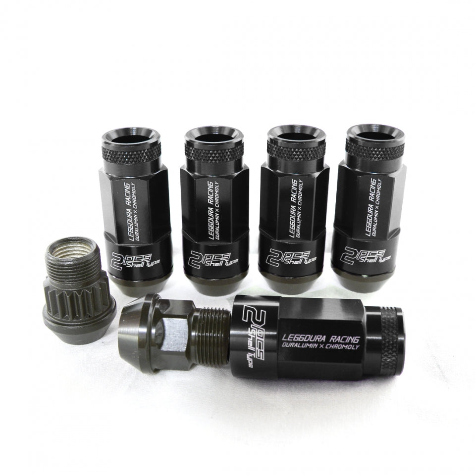 Project Kics Leggdura Racing Shell Type Lug Nut 53mm Open-End-Style -  12x1.5 - Black