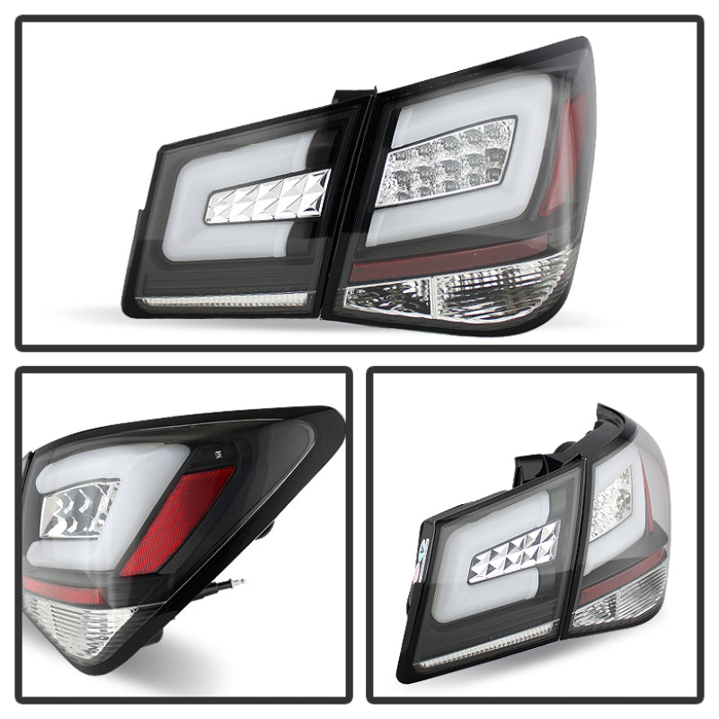 Spyder Chevy Cruze 2011-2014 Light Bar LED Tail Lights Black  ALT-YD-CCRZ11-LBLED-BK