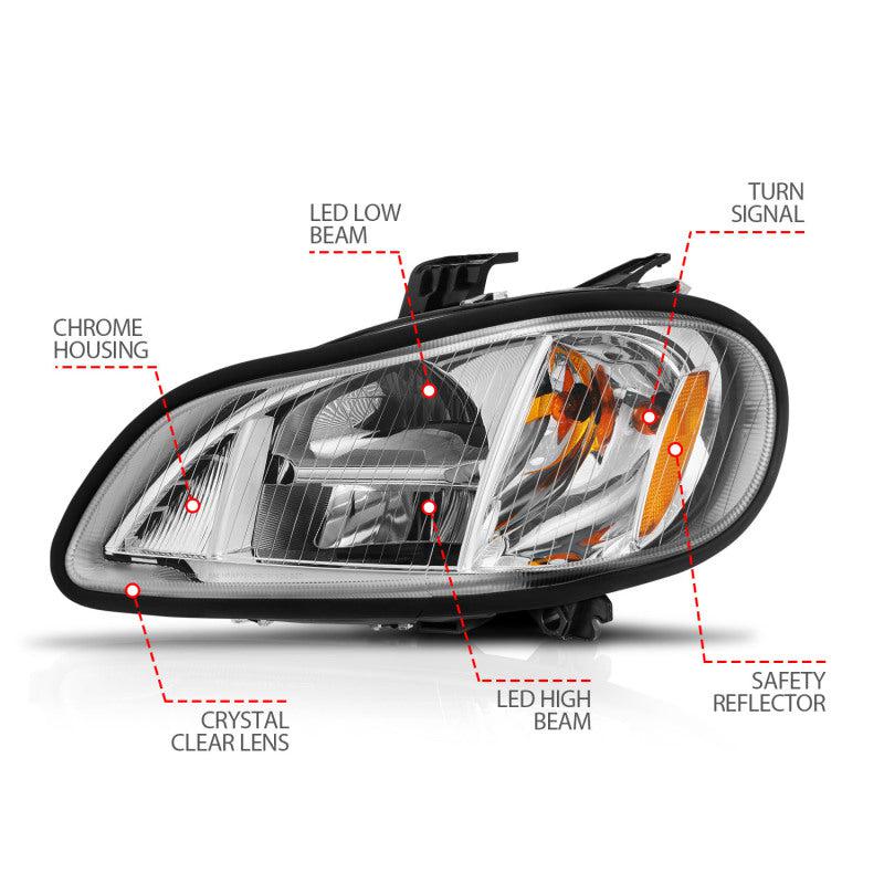 ANZO 2002-2014 Freightliner M2 LED Crystal Headlights (Pair) – DSG