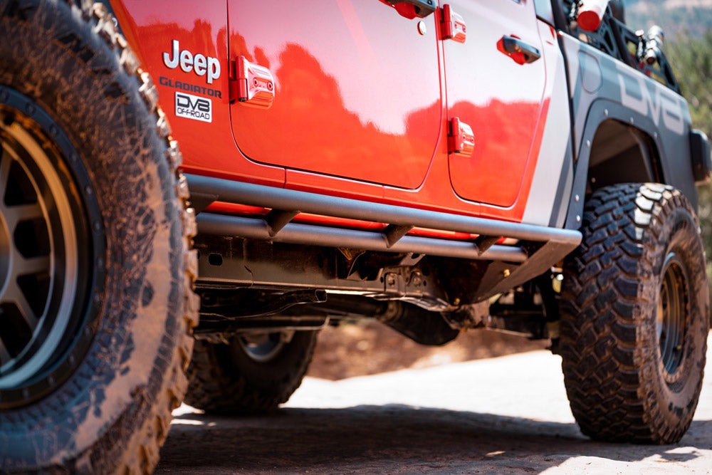 DV8 Offroad 20-22 Jeep Gladiator Bedside Sliders With Built in Skid Plates-dsg-performance-canada