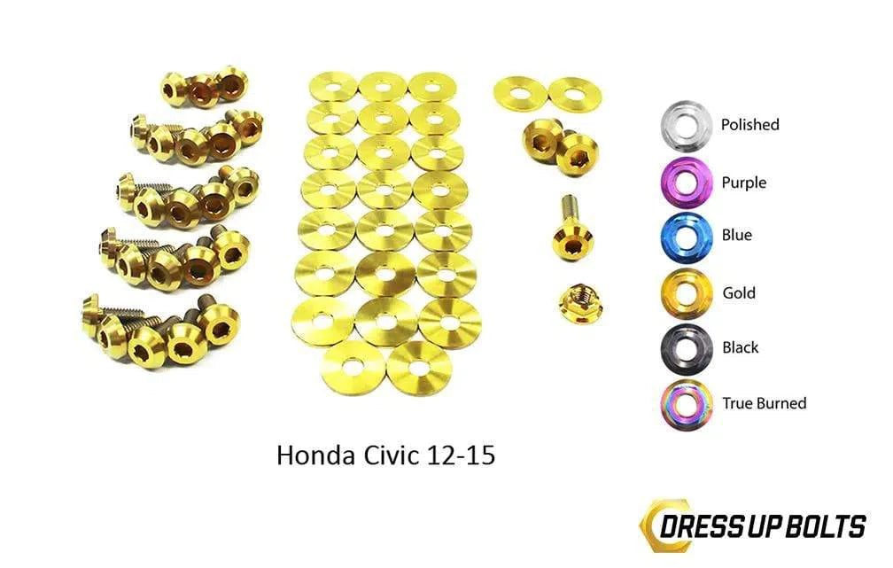 Honda Civic (2012-2015) Titanium Ti Dress Up Bolts Engine Bay Kit-dsg-performance-canada