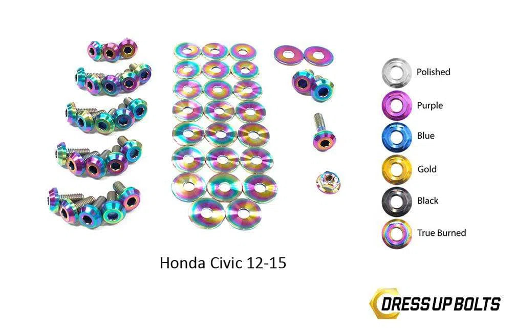 Honda Civic (2012-2015) Titanium Ti Dress Up Bolts Engine Bay Kit-dsg-performance-canada