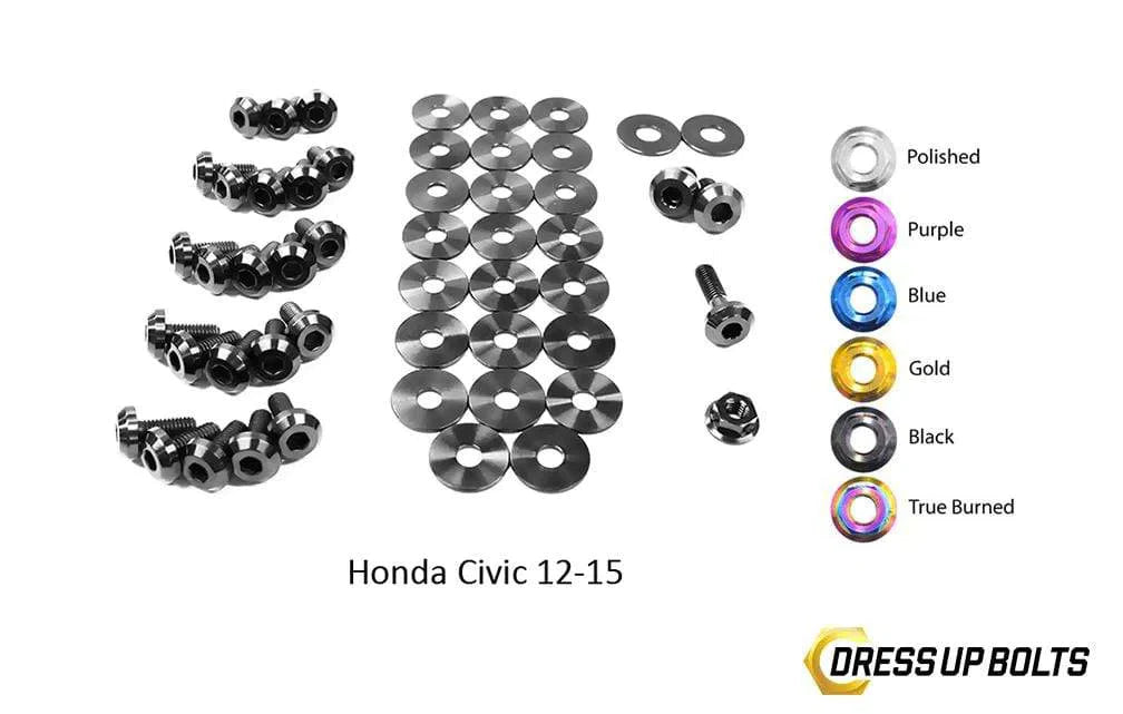 Honda Civic (2012-2015) Titanium Ti Dress Up Bolts Engine Bay Kit-dsg-performance-canada