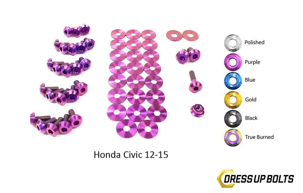 Honda Civic (2012-2015) Titanium Ti Dress Up Bolts Engine Bay Kit-dsg-performance-canada