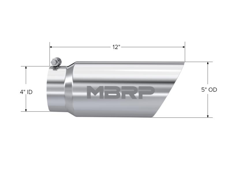 MBRP Universal Tip 5 O.D. Dual Wall Angled 4 inlet 12 length-dsg-performance-canada