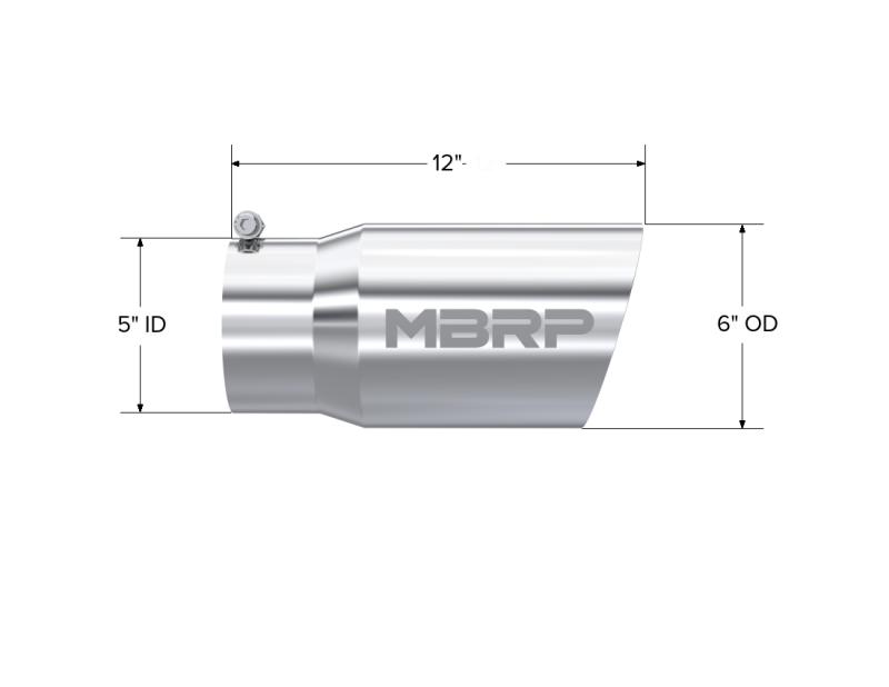 MBRP Universal Tip 6 O.D. Dual Wall Angled 5 inlet 12 length-dsg-performance-canada