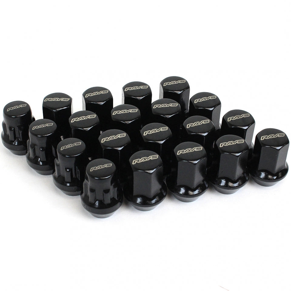 Rays 17 Hex Lug Nut and Lock Set - 12x1.25 - Black