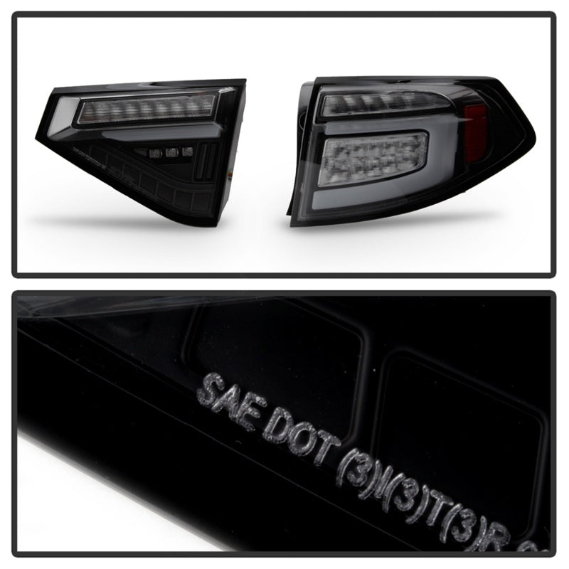 Spyder 08-14 Subara Impreza WRX Hatchback LED Tail Lights Seq Signal Blk Smoke ALT-YD-SI085D-SEQ-BSM-dsg-performance-canada