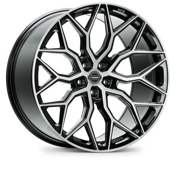 Vossen HF-2 19x8.5 / 5x112 / ET30 / Flat Face / 66.5 - Brushed Gloss Black-dsg-performance-canada